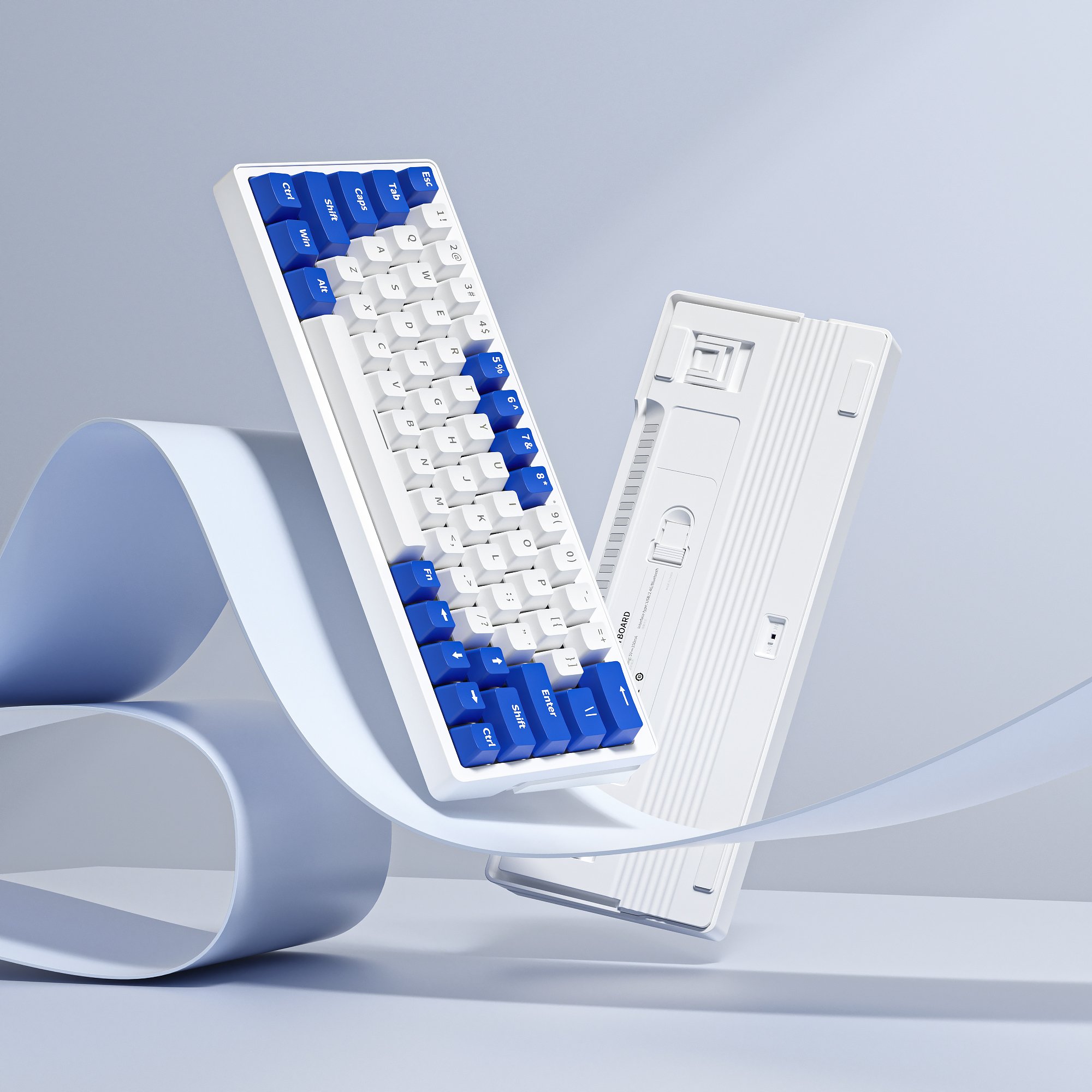 keyboard 84 keys keycap case Hot Swappable 2.4G Wireless BT Wired Rgb Yellow Switch to 62 Mechanical Keyb
