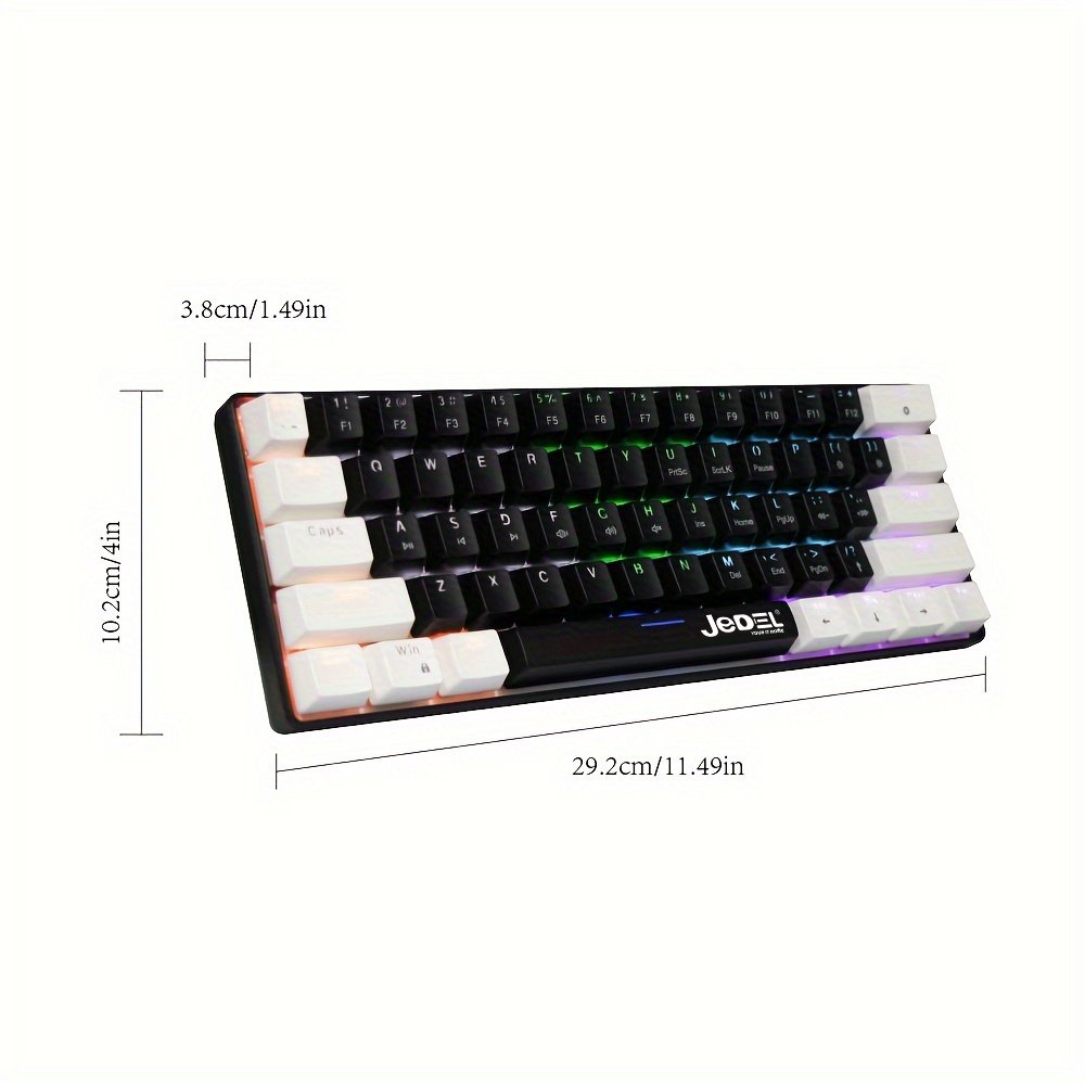 Jedel 68 keys Wired Transparent Mechanical Keyboard 11 modes RGB Light All keys anti-ghost Gaming Keyboard