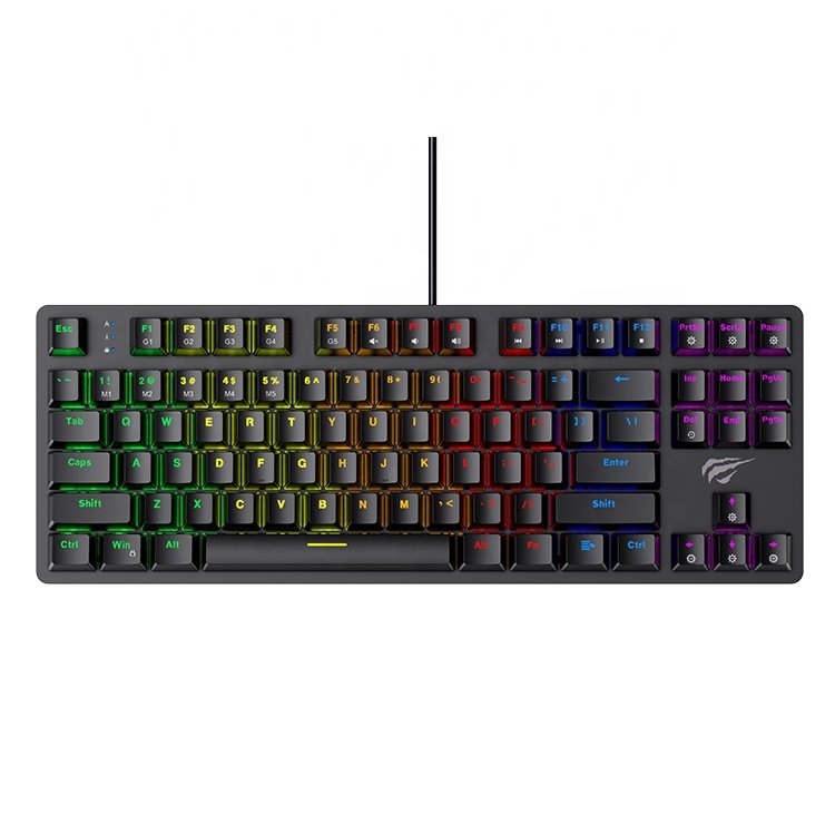 Kb869L Havit Typewriter Mechanical Keyboard LED Usb Gamer Led Wired Computer Laptop 87 Keys Rgb Mechanical Gaming Keyboard