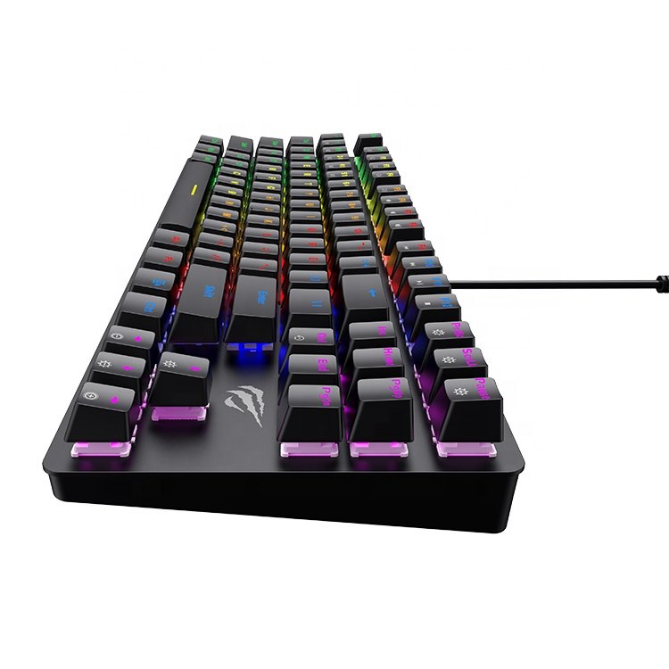 Kb869L Havit Typewriter Mechanical Keyboard LED Usb Gamer Led Wired Computer Laptop 87 Keys Rgb Mechanical Gaming Keyboard