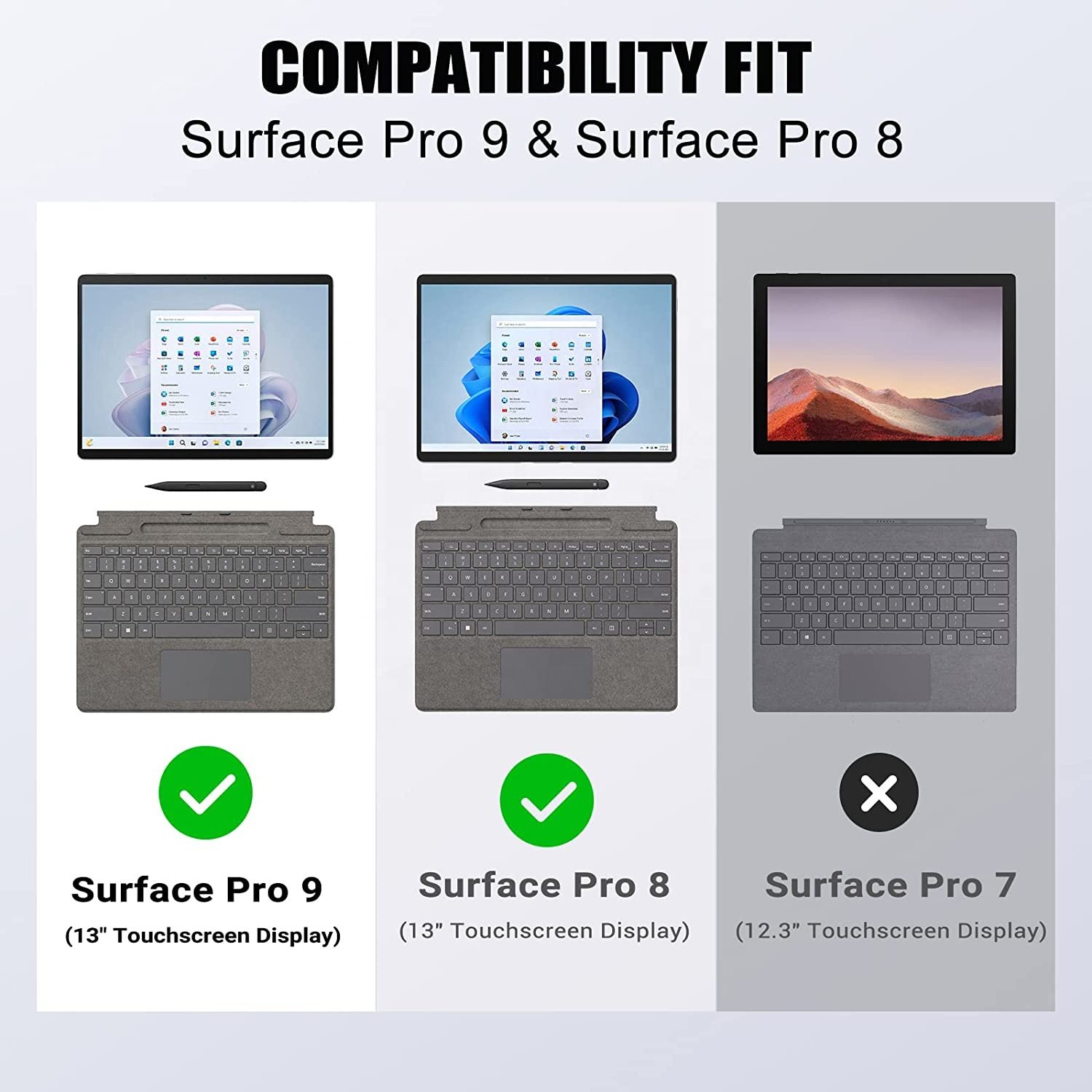 MoKo Unique Clear PC Back Shell Shockproof TPU Universal Tablet Cover Case for Microsoft Surface Pro 8 2021 Pro 9 13 inch 2022