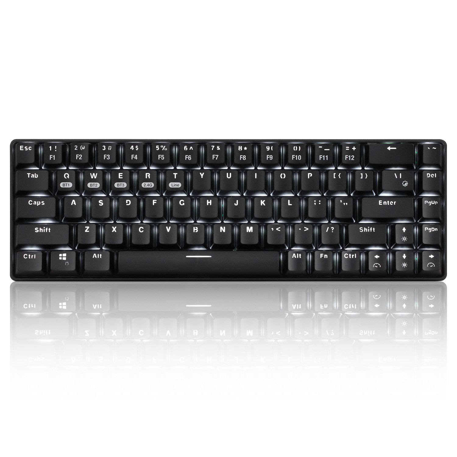 XINMENG RF68 RGB wireless bluetooth mechanical keyboard blue switch three-mode wireless mobile phone tablet game keyboard