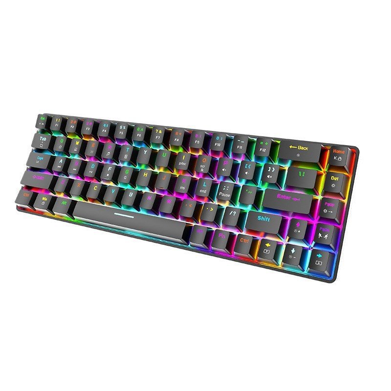 XINMENG RF68 RGB wireless bluetooth mechanical keyboard blue switch three-mode wireless mobile phone tablet game keyboard