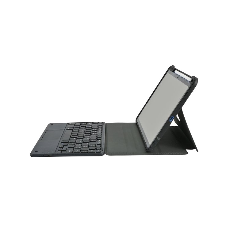 Rugged PU leather folio case with bluetooth touch pad keyboard shockproof 360 degree rotating cover for iPad 10.9" 10G 10th gen