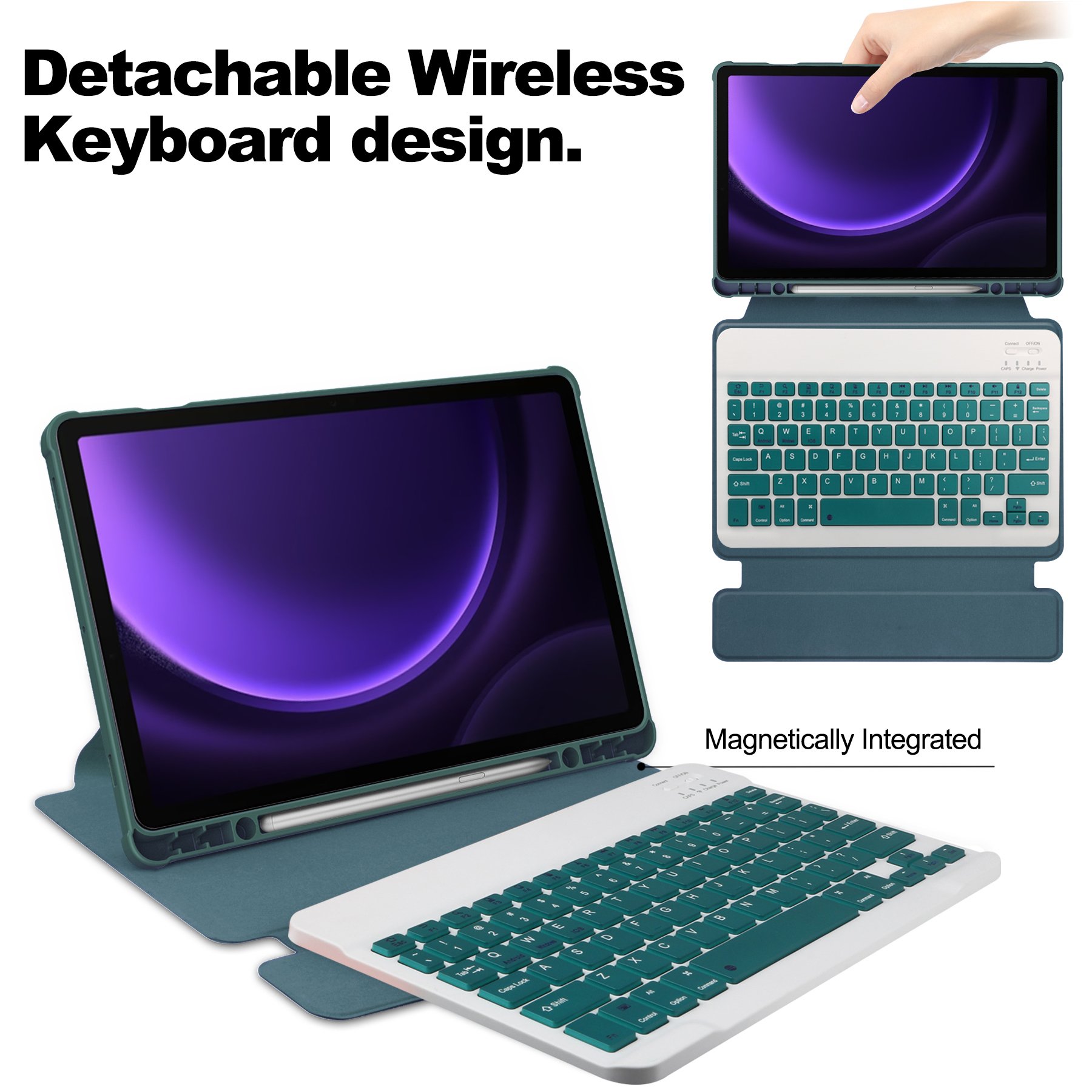 High Quality 11 inch Magnetic Wireless Keyboard with Leather Tablet Protective Case For Samsung Galaxy Tab S9 FE SM-X510/SM-X516