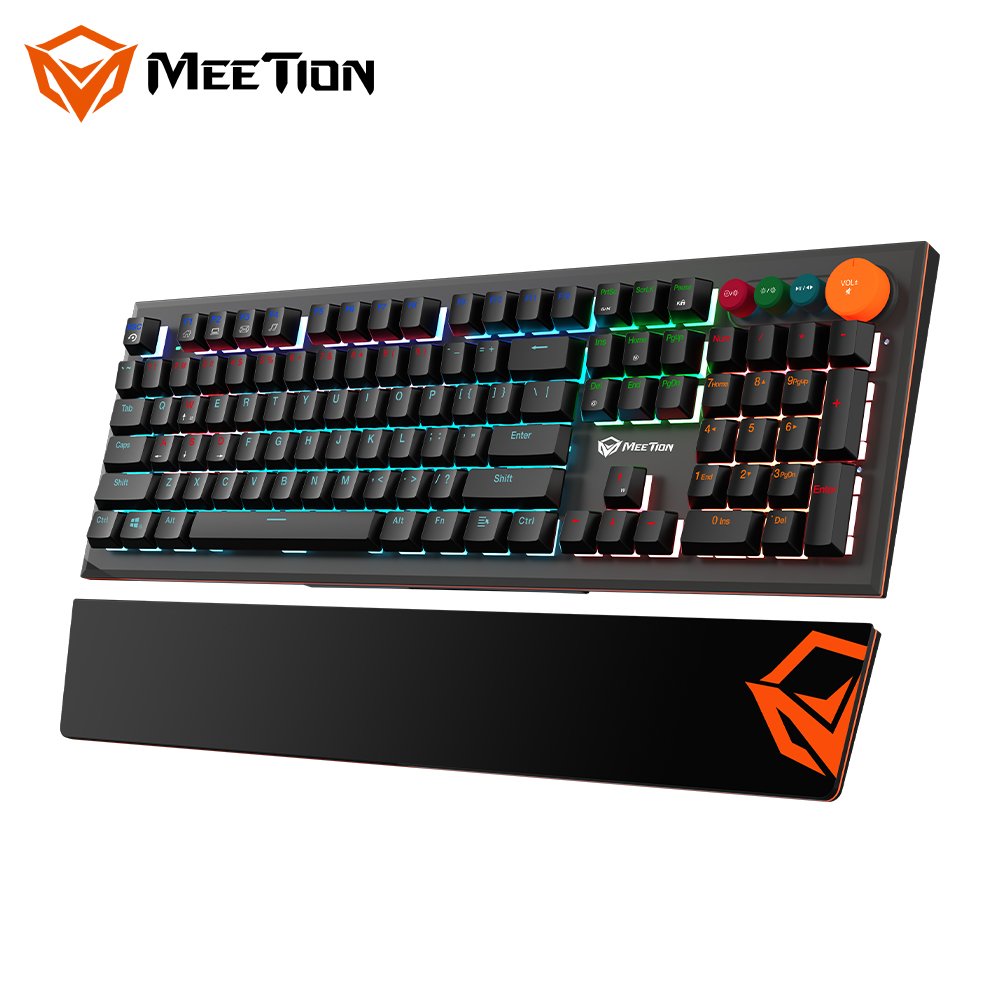 MeeTion MK500 Teclado Keyboard Pc Gamin Ajustable Custom Luces RGB Mechanical Blue Switch Gamer