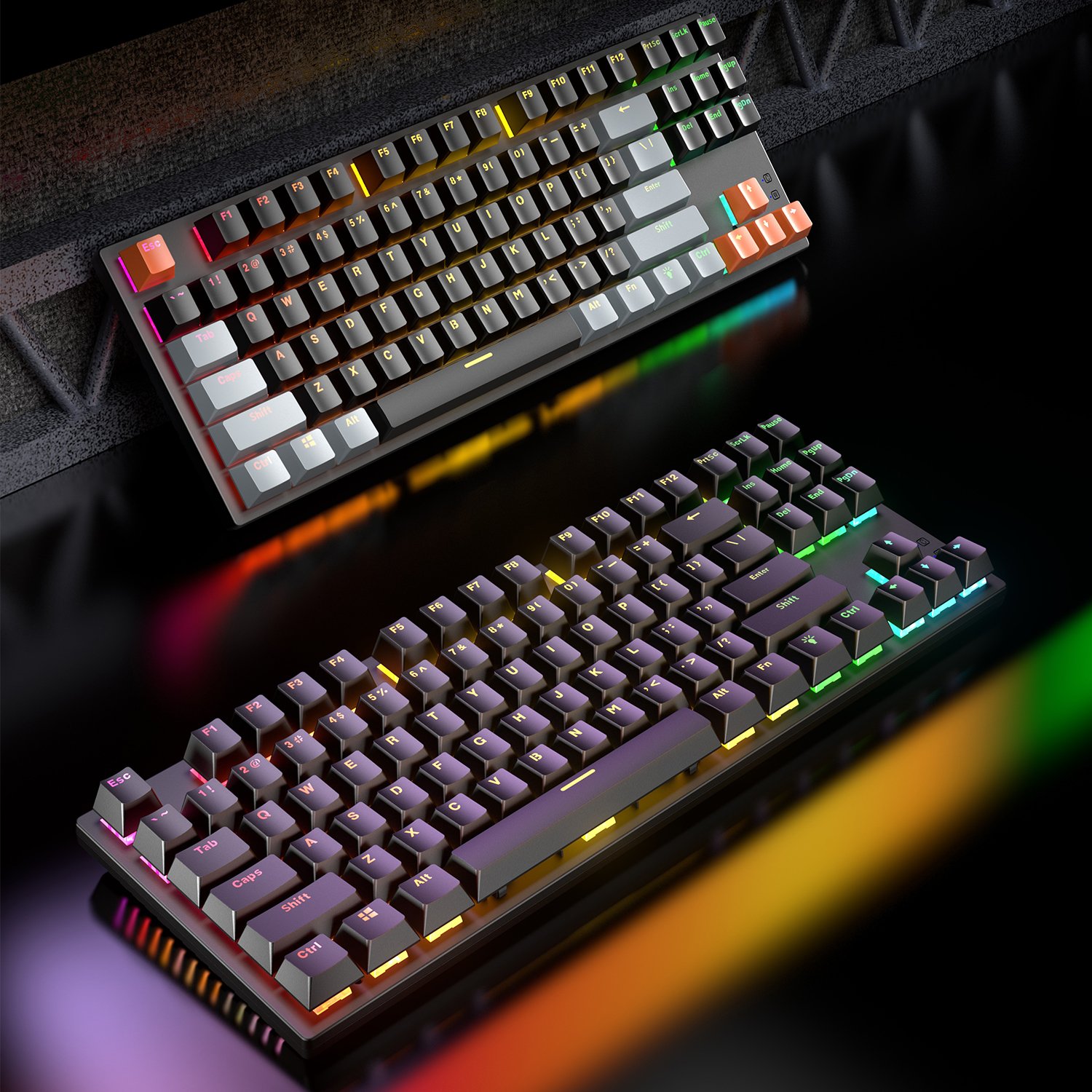 SAMA 75 Percent Best Mechanical Keyboard 87 Keys RGB Backlit Compact Laptop PC PS4 PS5 X-box Gamer Wired Gaming Keyboard