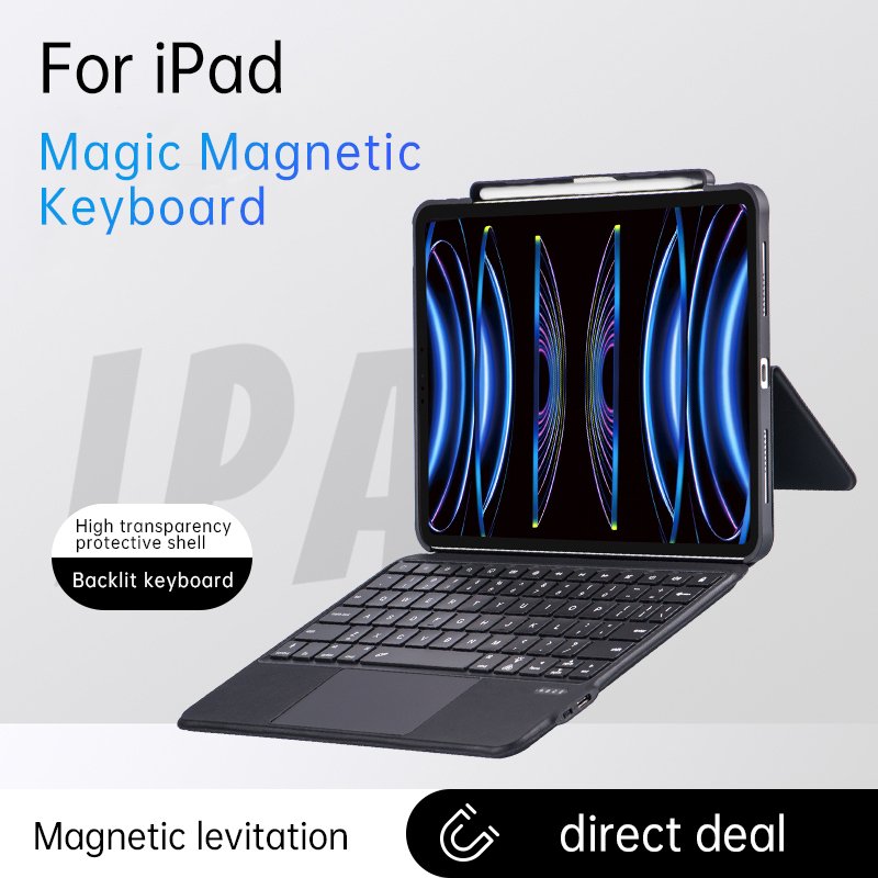 360 Rotation Case Blue tooth Keyboard Case for iPad Air6 2024 Pro11 touchpad backlit keyboard Air5 10.9