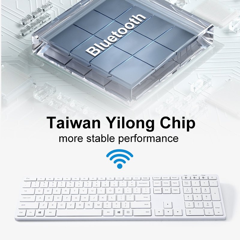 YiLing Portable Rechargeable Tri-mode Thin Lightweight wireless Keyboard office