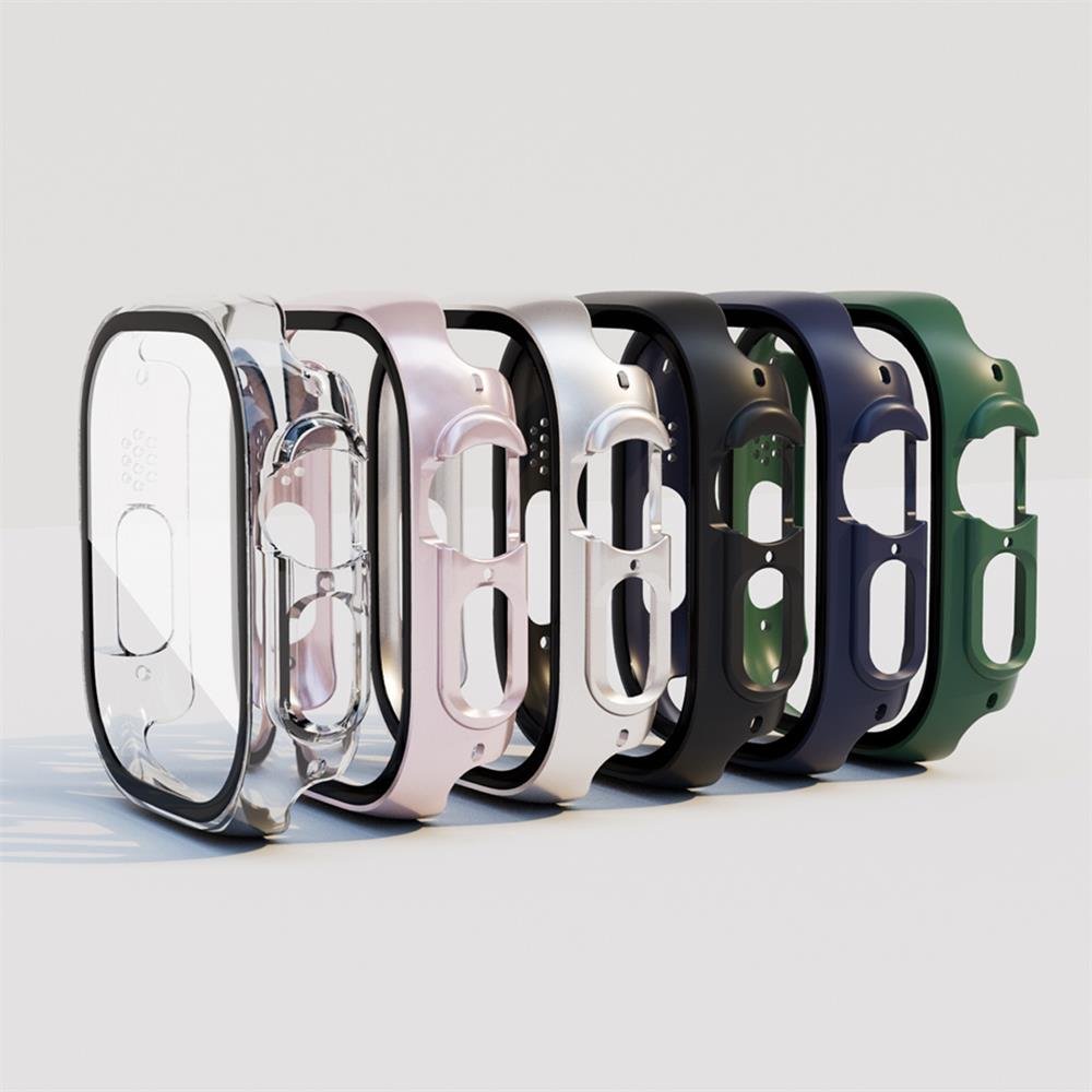 Full Screen Protector Tempered Glass Watch cover with buttons and packaging for Apple Smart watch Series 7 45MM watch case