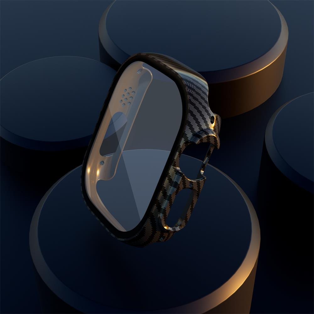 Full Screen Protector Tempered Glass Watch cover with buttons and packaging for Apple Smart watch Series 7 45MM watch case