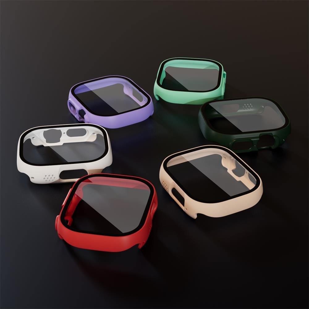 Full Screen Protector Tempered Glass Watch cover with buttons and packaging for Apple Smart watch Series 7 45MM watch case