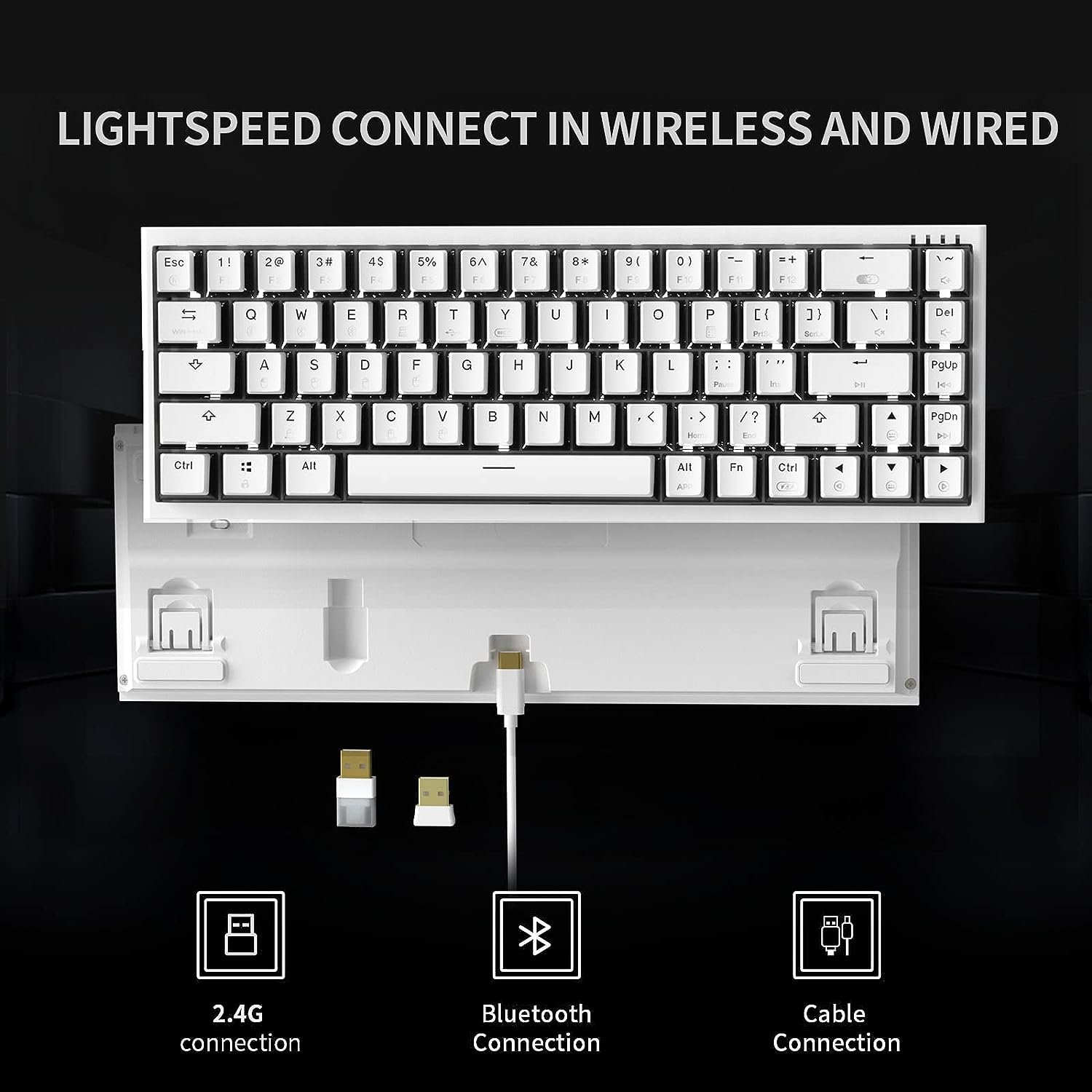 Professional Hot Swappable Red Switch 65% Wireless Mechanical Gaming Keyboard Backlit 68 Keys Compact Gamer Gaming Keyboard