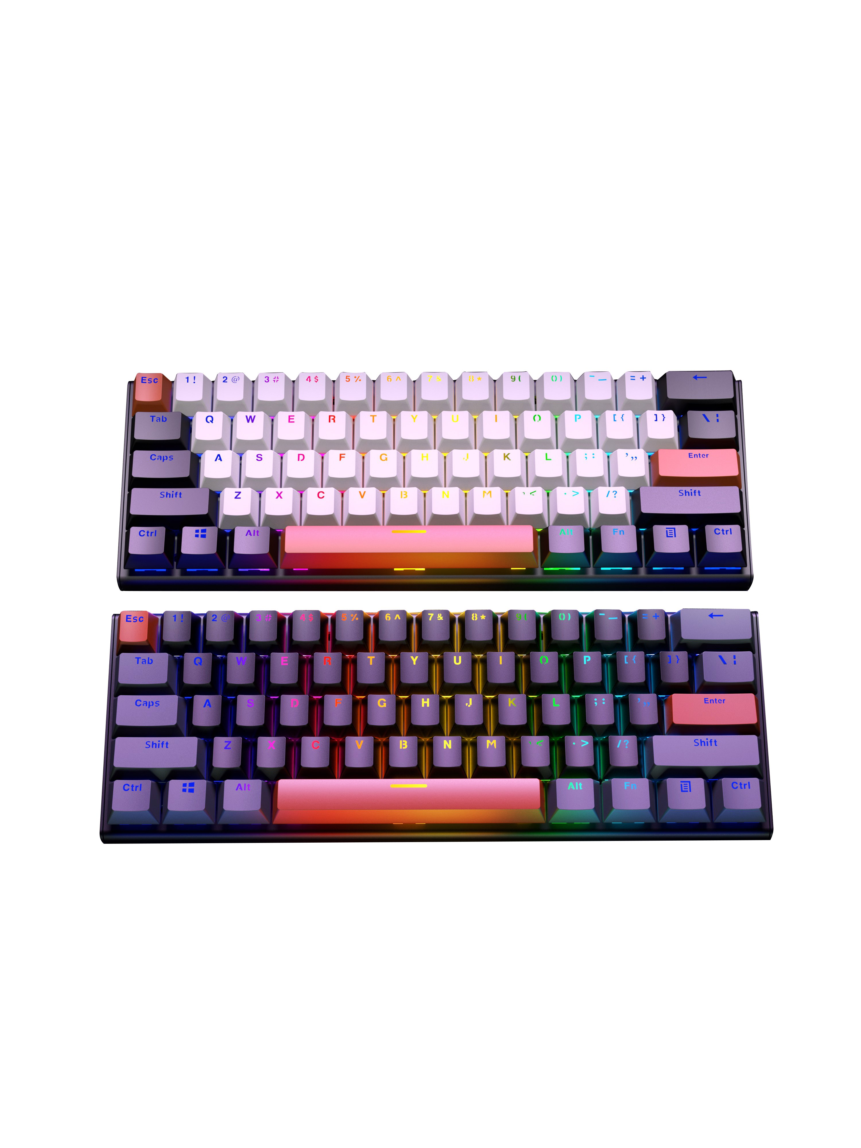 New Mini Style High-Keyboard backlit Gaming Mechanical Wired Computer Keyboard Multi-Color Design with Russian Spanish Support