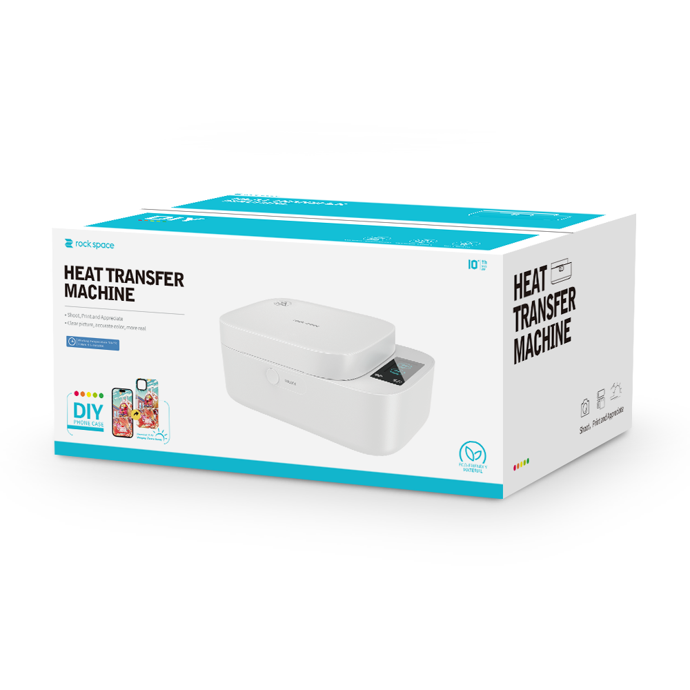 rock space Customized 3d Sublimation heat press printer machine for colorful DIY phone case Mini heat transfer machine