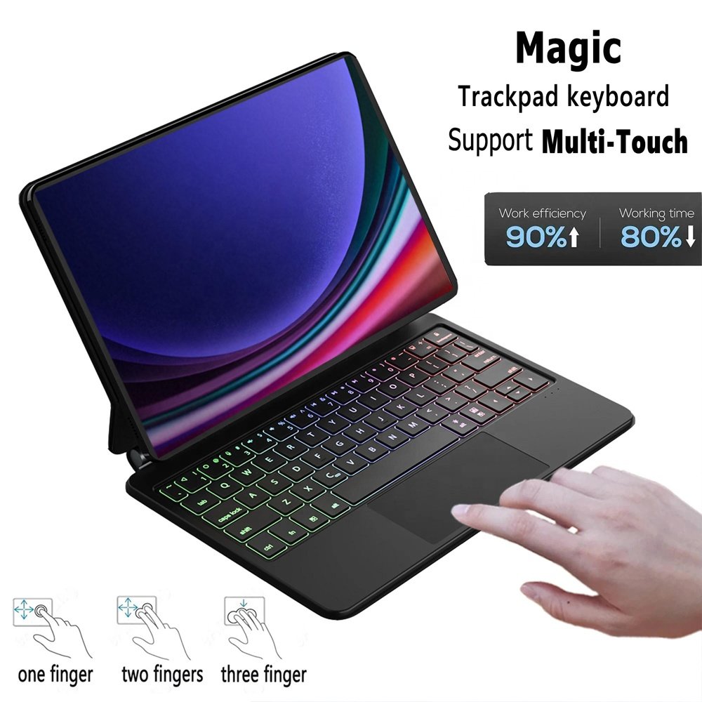 New for Samsung Galaxy Tab S9 Keyboard Case 11" SM-X710 SM-716B Magic Keyboard - 7 Colors Backlit Keyboard Magnetic Folio Cover