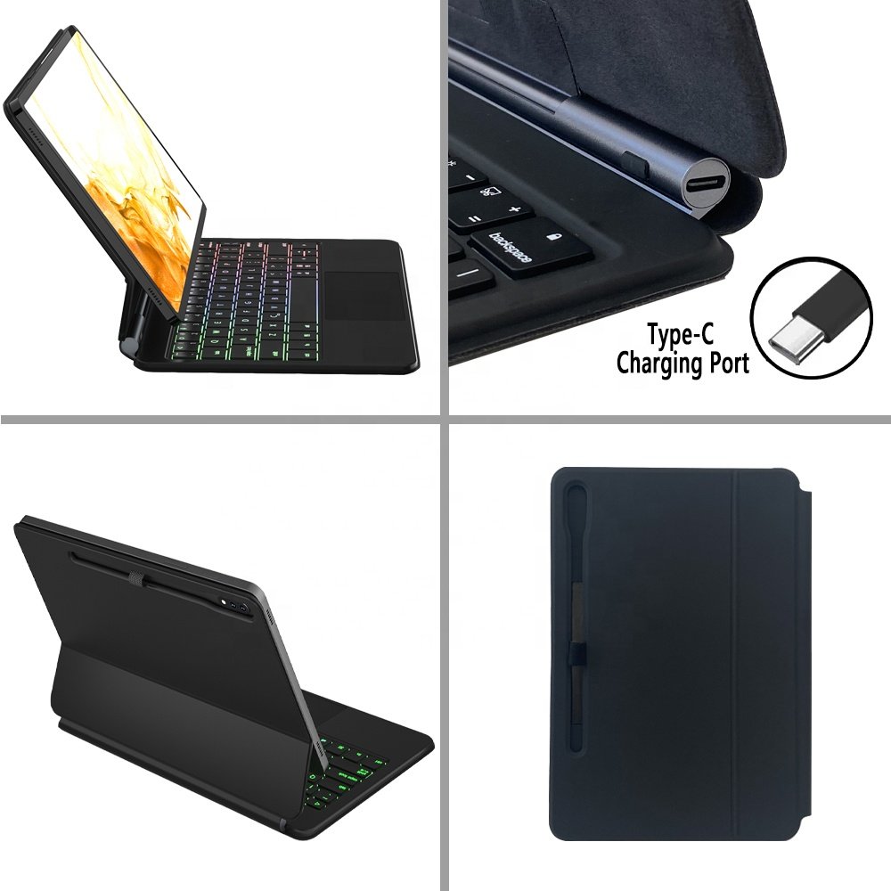 New for Samsung Galaxy Tab S9 Keyboard Case 11" SM-X710 SM-716B Magic Keyboard - 7 Colors Backlit Keyboard Magnetic Folio Cover