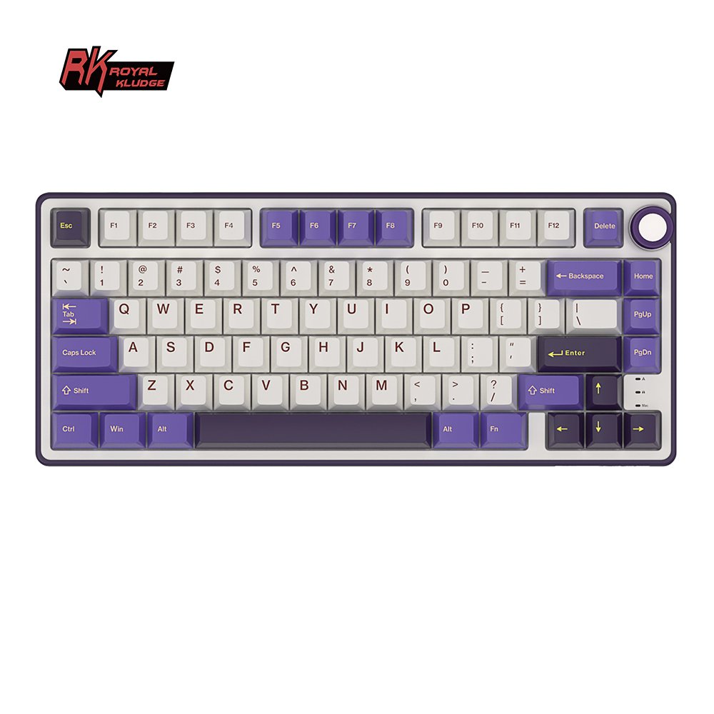 RK R75 RK ROYAL KLUDGE SkyCyan Gasket Wired Mechanical Keyboard 75% DIY Hotswap Keyboard PBT Colorblock Keycap Keyboard