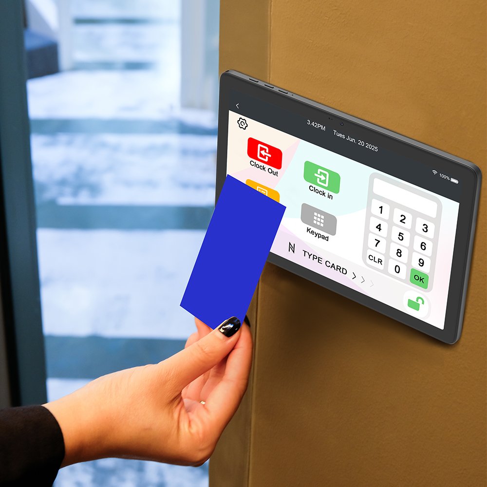 10.1 Inch NFC Attendance Punch Card Machine Access Security Kiosk Smart Tablet Solution for School Office Building