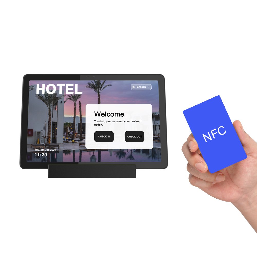 10.1 Inch NFC Attendance Punch Card Machine Access Security Kiosk Smart Tablet Solution for School Office Building