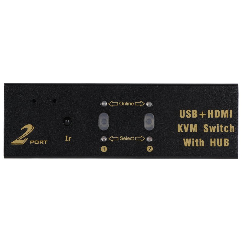 VCOM 2 In 1 Out HDMI KVM Switcher Hotkey Ir Remote Control Dual Computer to Monitor 4K Keyboard USB Switch