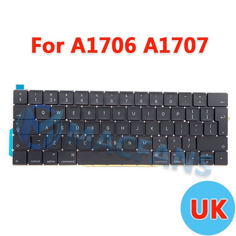NEW Original A1706/A1708 UK Keyboard for MacBook Pro Retina 15" A1707 Keyboard With Backlight Sheet Cover 2016 2017