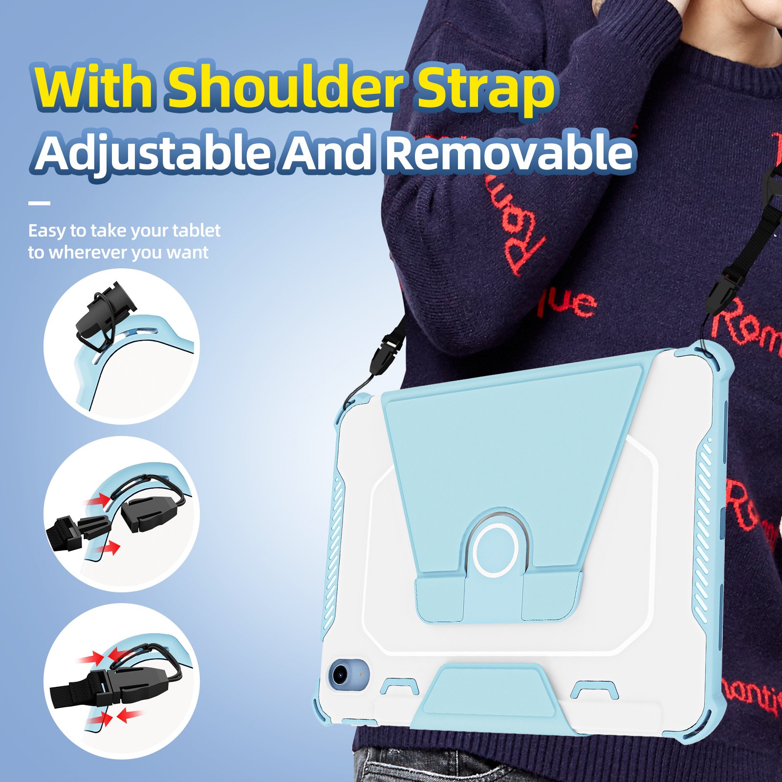 Portable Two-tone Imported PC With Pen Slot And Support Tablet Covers And Cases For Apple IPad 2022 10th 10.9 Cover