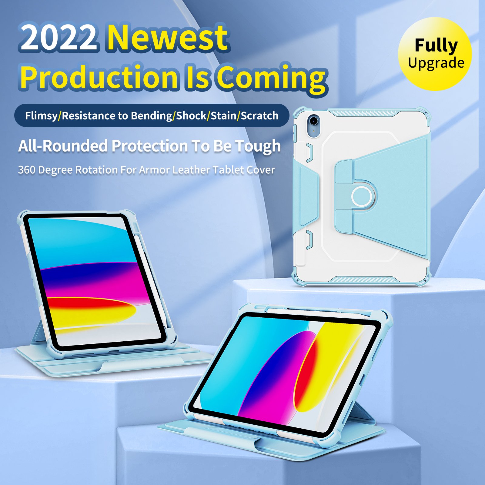 Portable Two-tone Imported PC With Pen Slot And Support Tablet Covers And Cases For Apple IPad 2022 10th 10.9 Cover