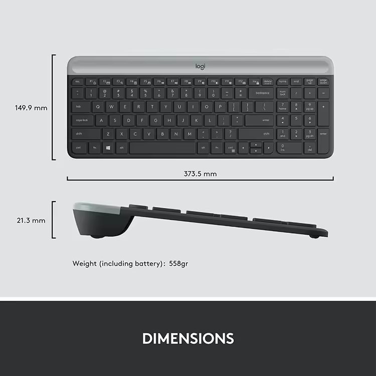 Custom Russian Logitech MK470 Ergonomic Office Pc Mobile Switches Computer Laptop Tablet Wireless RGB Keyboard Mouse Combos