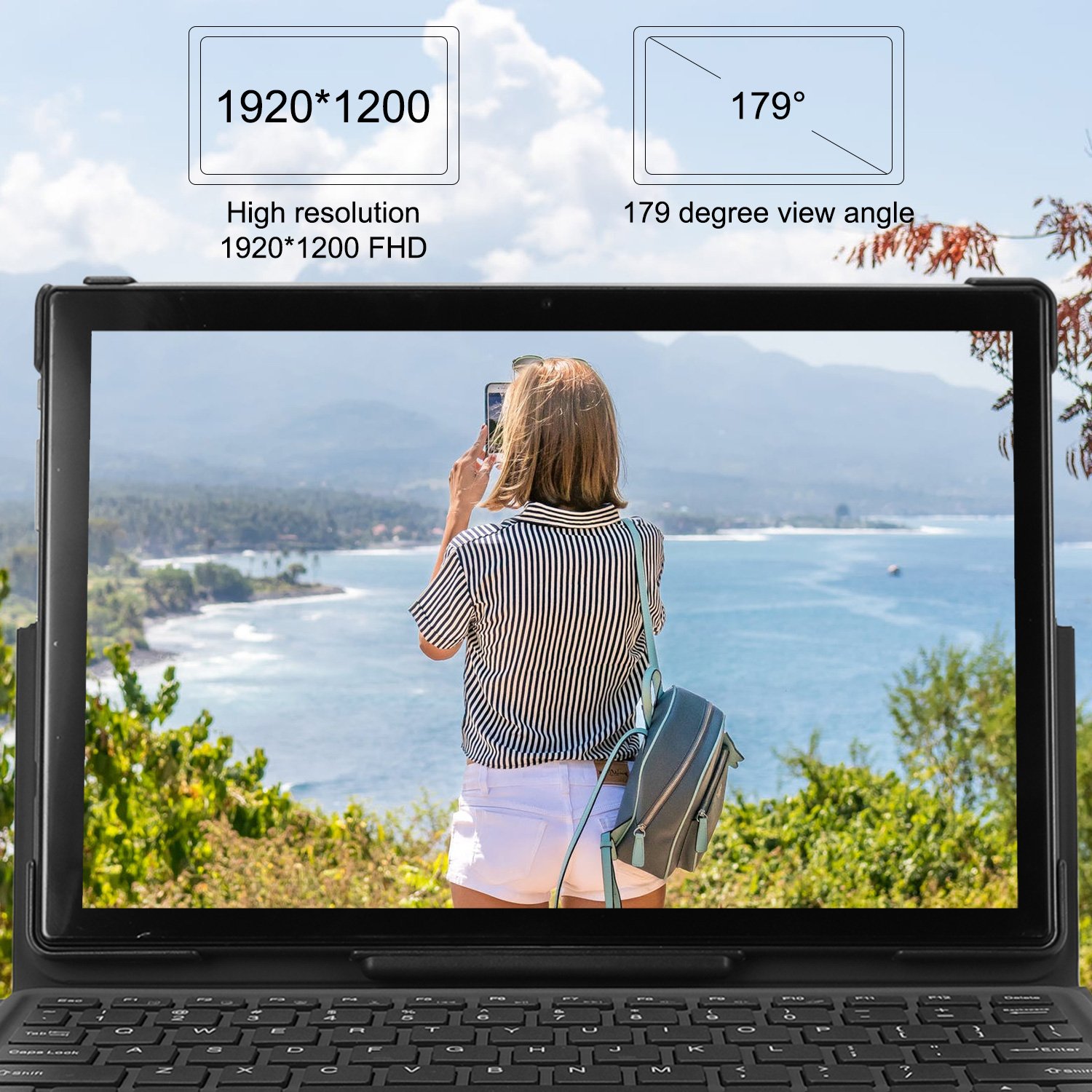 New Product 10.1 Inch 2 In 1 Tablet Pc 4G Lte Android 10 Tablet With Touchpad Leather Cover Keyboard
