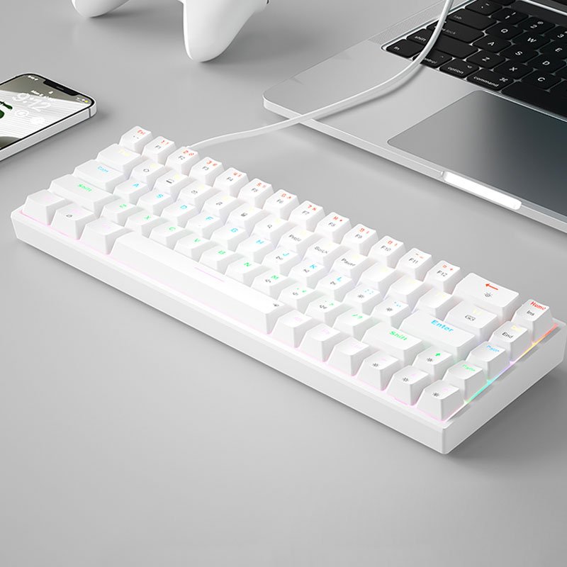 Gamer Keyboard Wired 68keys Mechanical Keyboards Quick Trigger Hot Swap Rgb Fps Gaming Keyboard