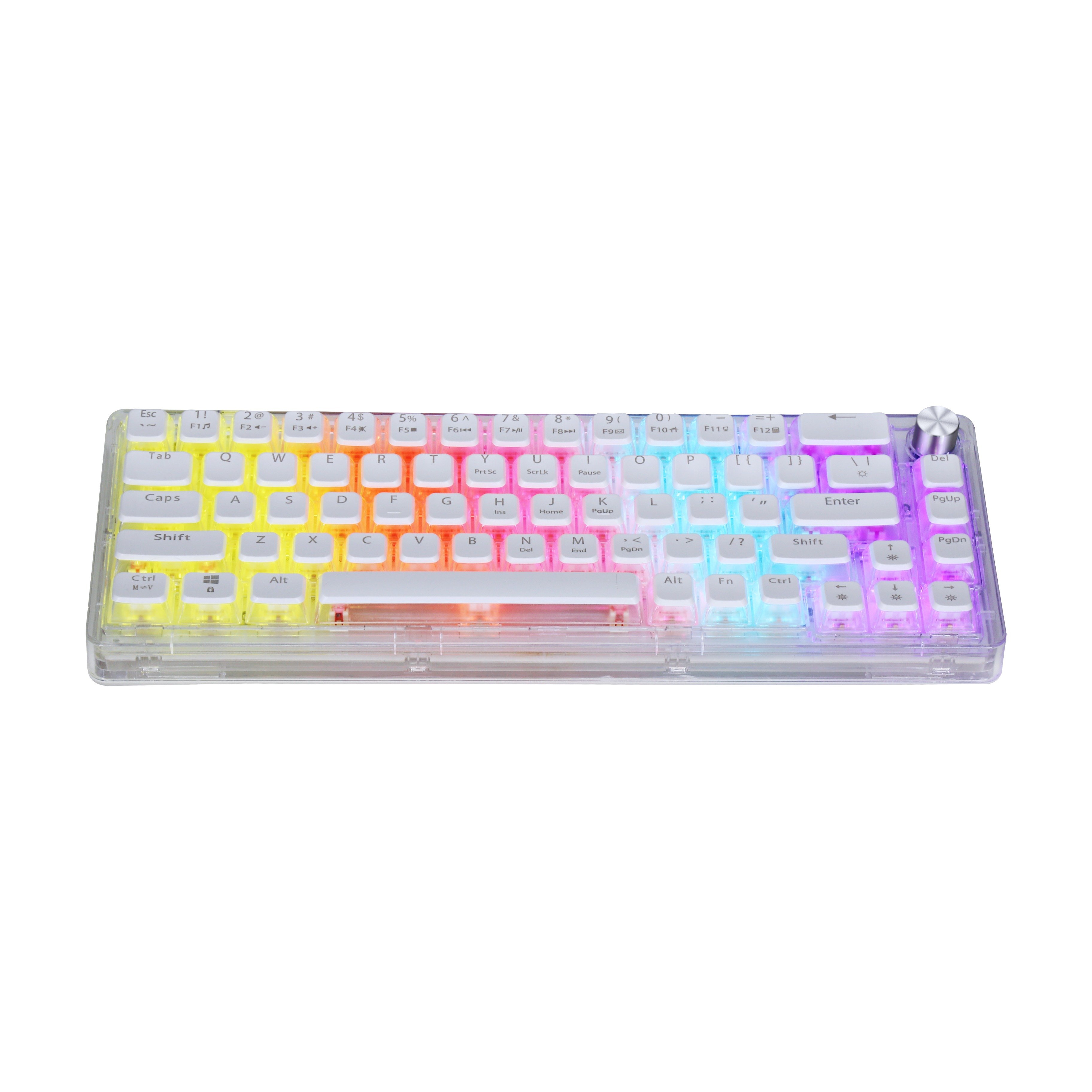 Keywin 60%Transparent Wired Mechanical Gaming Keyboard RGB Gaming Mechanical Keyboard 65 Keys Wired Mechanical Gaming Keyboard