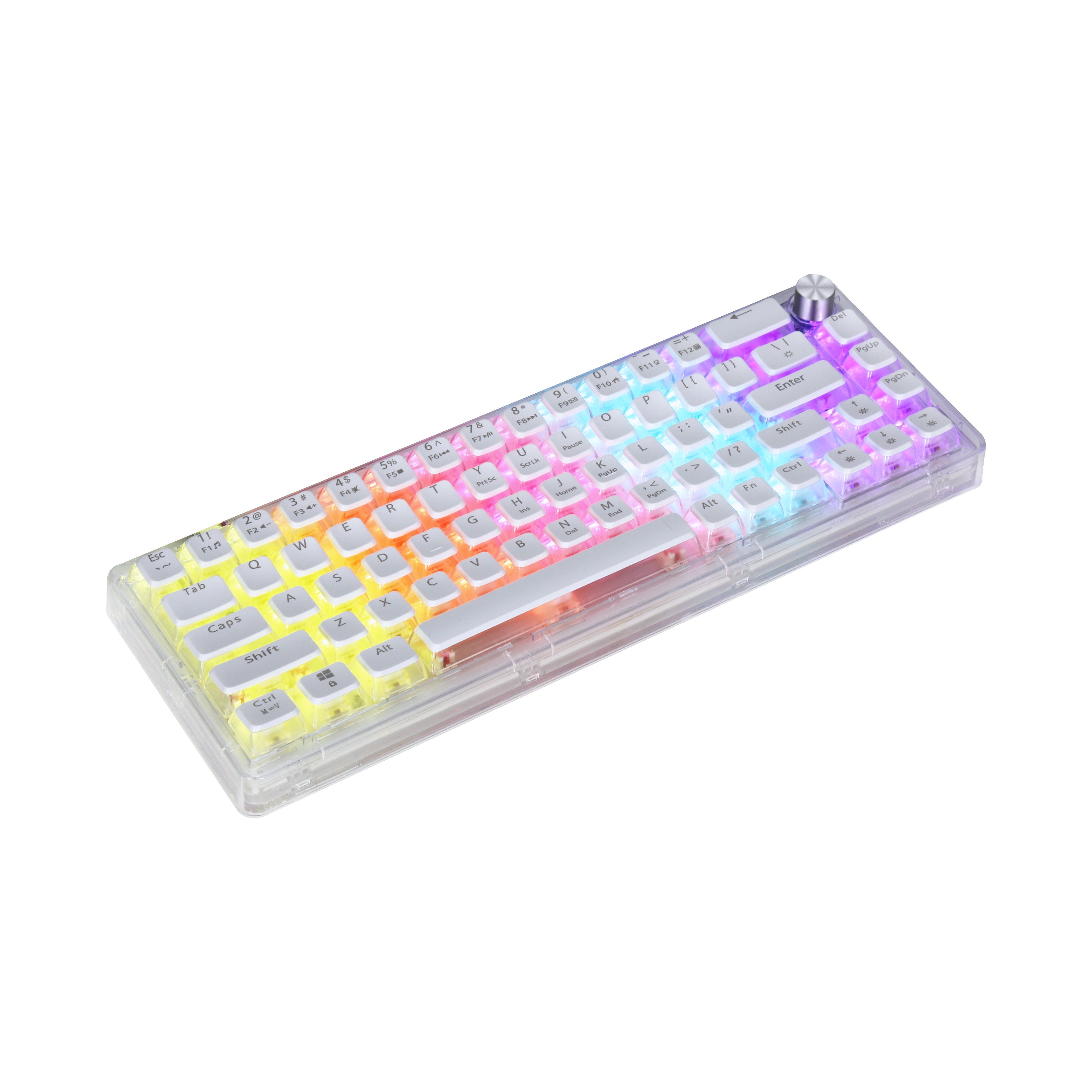 Keywin 60%Transparent Wired Mechanical Gaming Keyboard RGB Gaming Mechanical Keyboard 65 Keys Wired Mechanical Gaming Keyboard