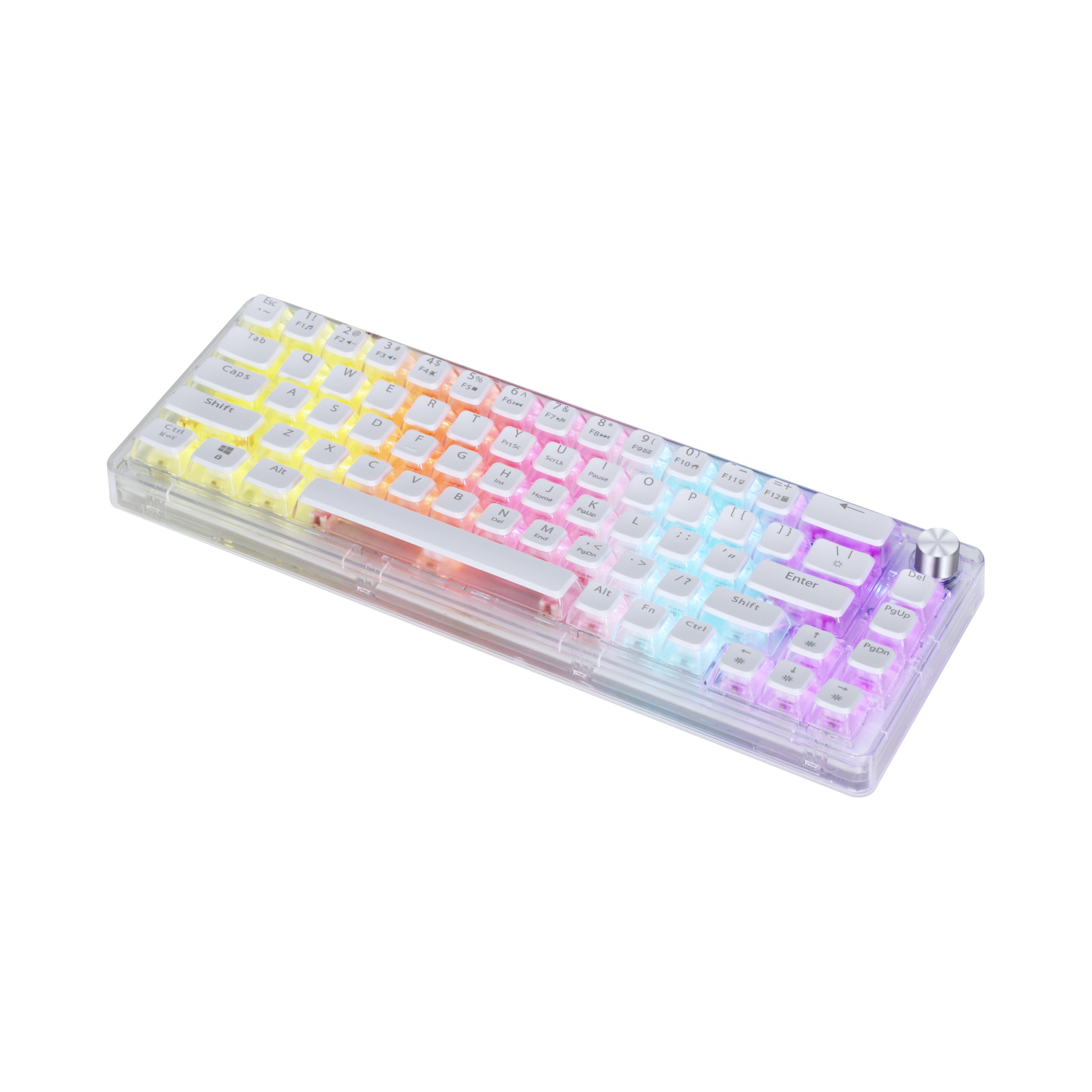 Keywin 60%Transparent Wired Mechanical Gaming Keyboard RGB Gaming Mechanical Keyboard 65 Keys Wired Mechanical Gaming Keyboard