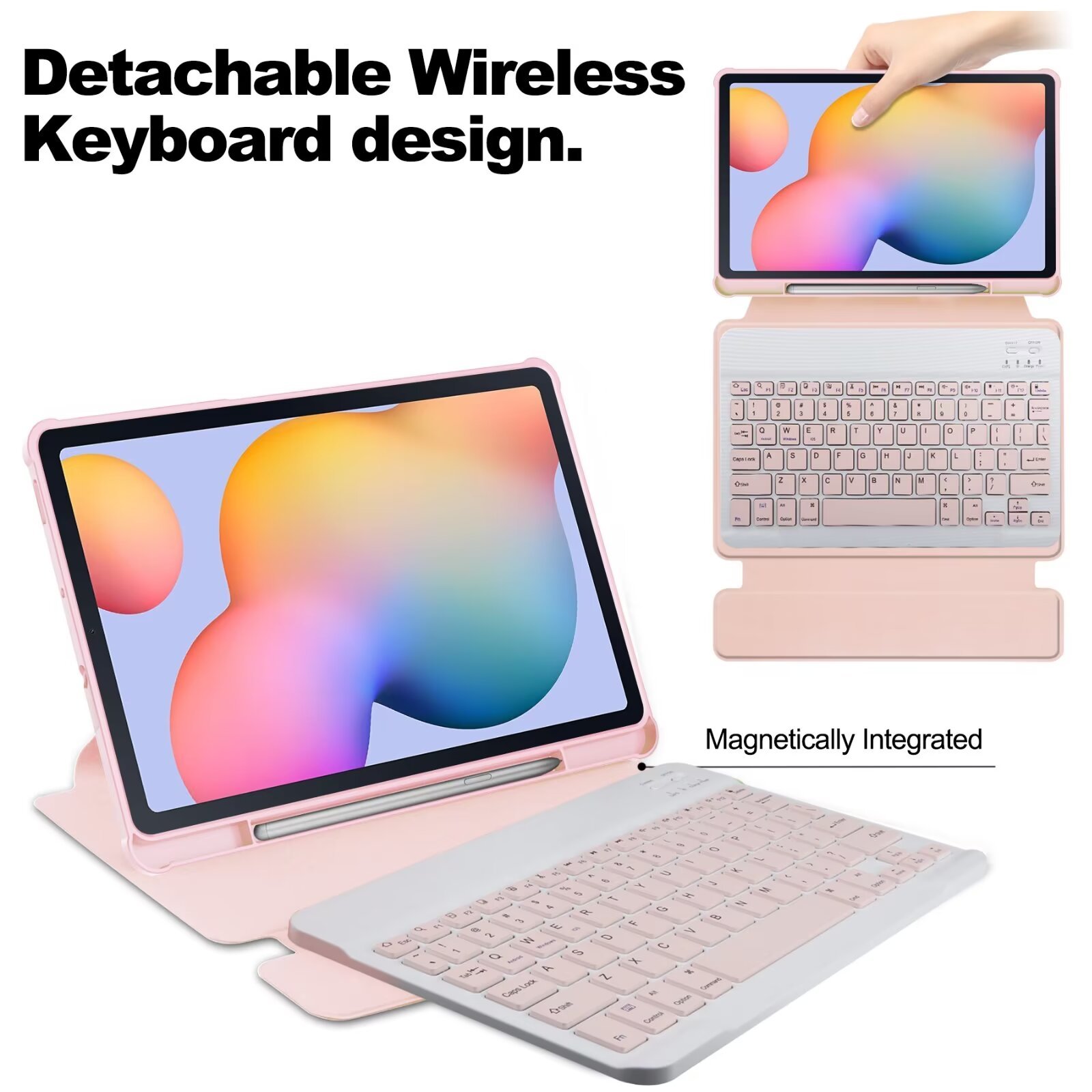 360 rotating New Keyboard Case for Samsung Galaxy Tab S6 Lite 10.4" 2022/2020 Clear Back Shockproof tablet Cover