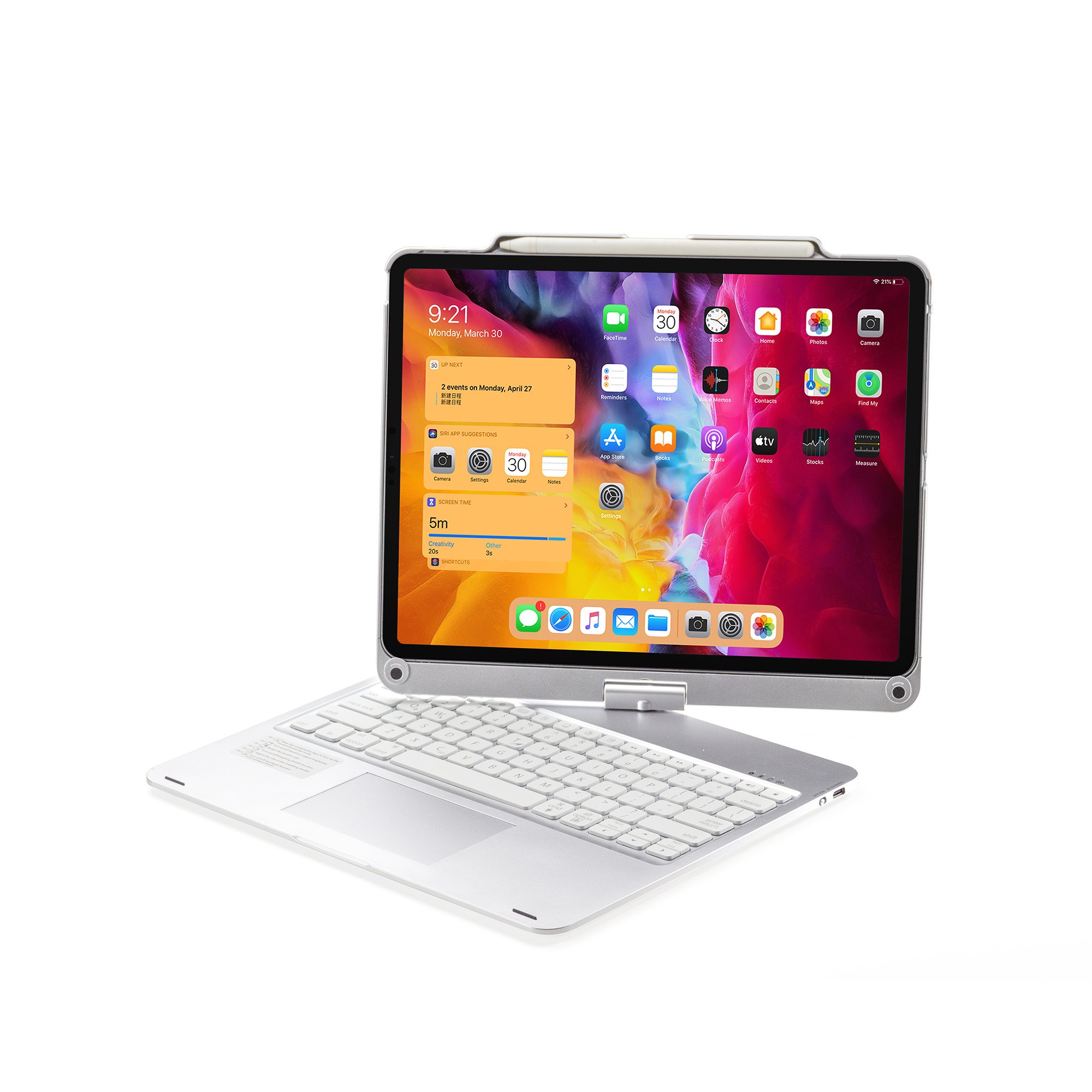 ABS Rotating Rotational BT Wireless Keyboard Tablet Case Cover for ipad pro keyboard case 12.9 inch 2021 2020 2018