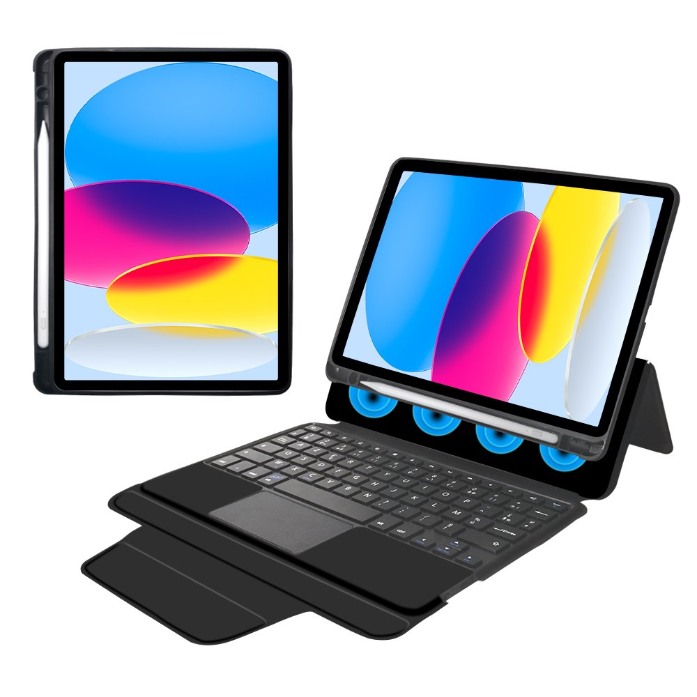 Magic keyboard tablet case for ipad 10th 10.9" strong magnetic absorb cover wireless touchpad keyboard funda