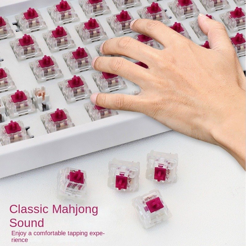 Wholesale of spot KTT wine red shaft customized mechanical keyboard shaft body hot swappable mahjong sound switch