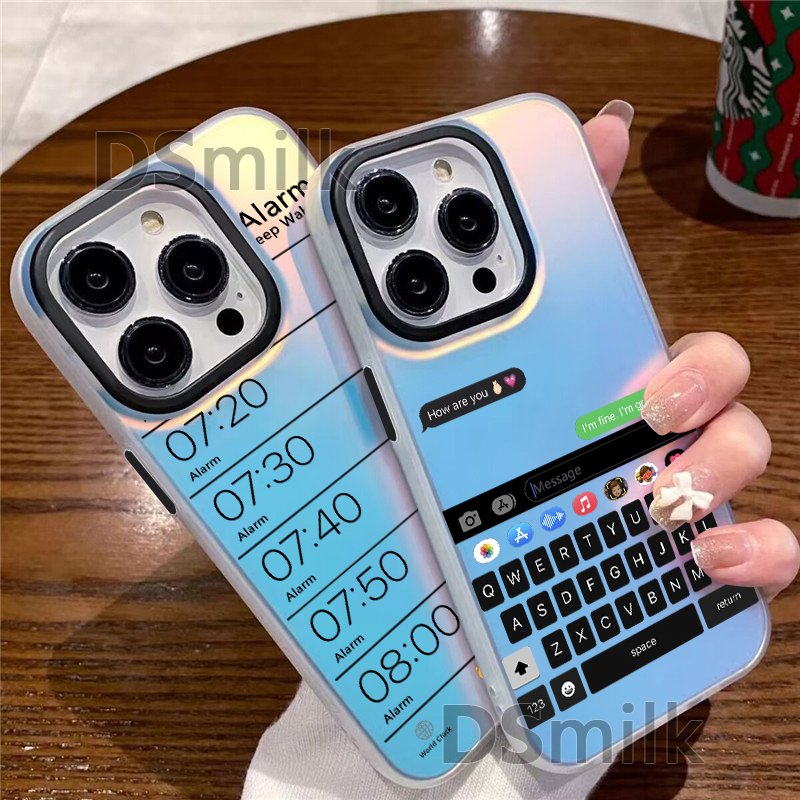 Keyboard Phone Case for iPhone 15 14 13 Pro 12 11 Pro Xs X XR Max Aurora Hard PC & TPU Cases Back Cover