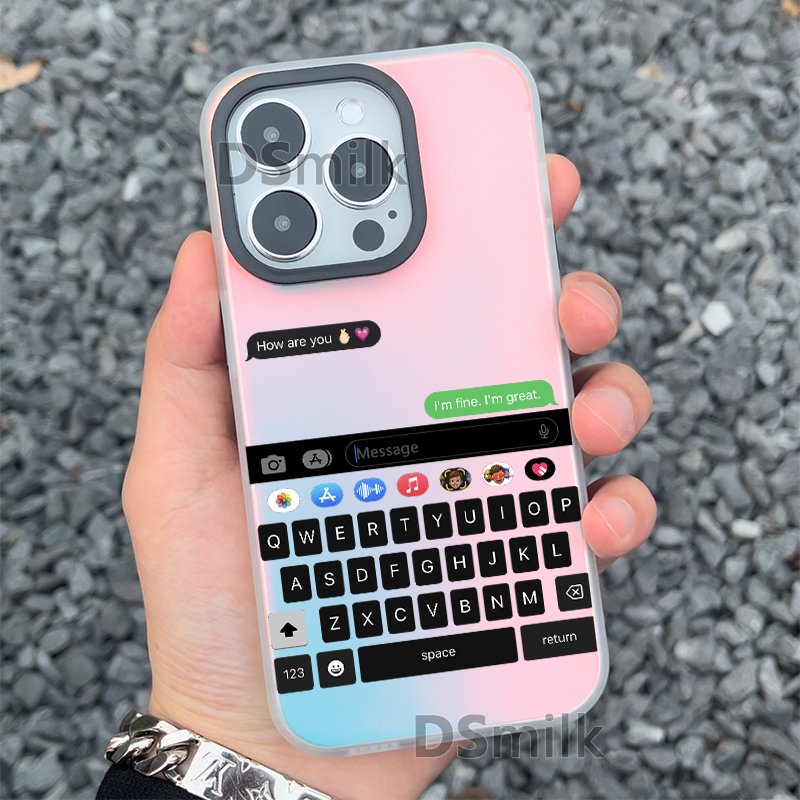 Keyboard Phone Case for iPhone 15 14 13 Pro 12 11 Pro Xs X XR Max Aurora Hard PC & TPU Cases Back Cover