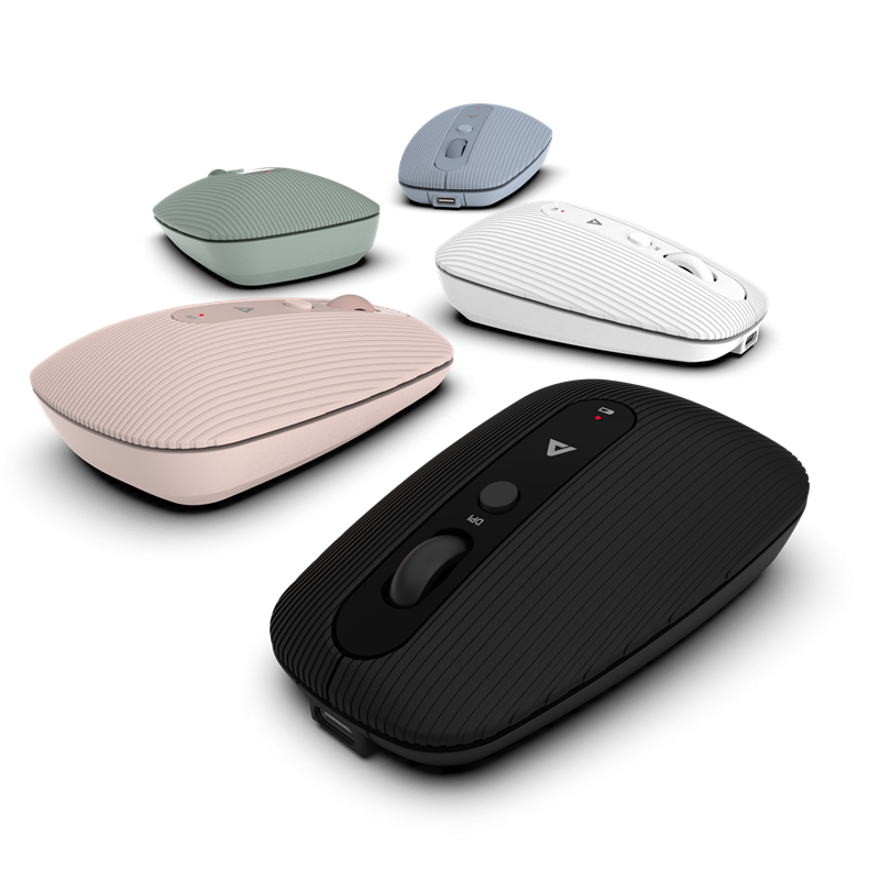 BT831X Triple Solution 2 Bluetooth 5.0,3.0 and 2.4G Dual Version Silent Wireless Ergonomic Mouse for Home,Office and Travel