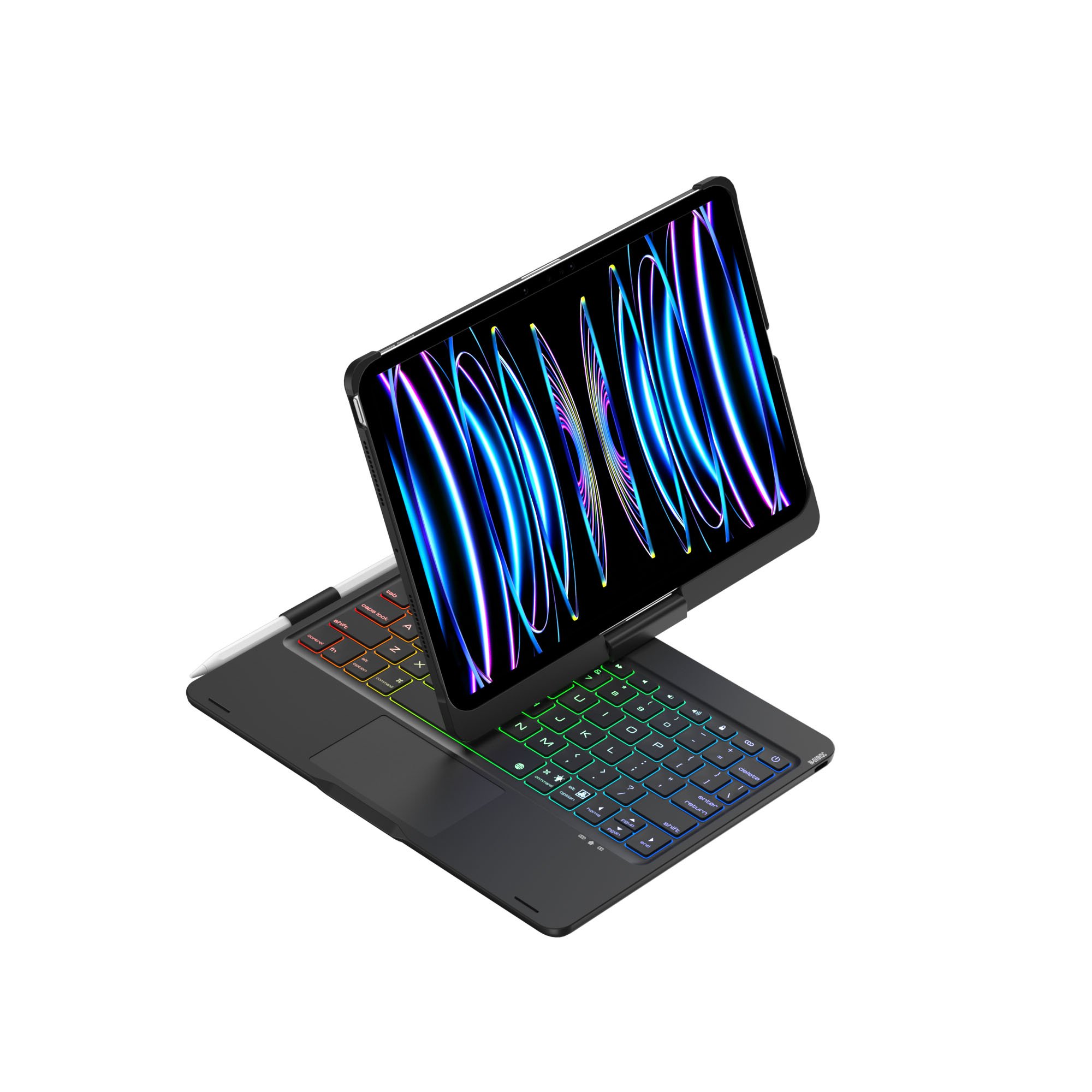 Smart Rotating Trackpad Keyboard Wireless Backlight Tablet Keyboard Case For 2024 M4 iPadPro 11 inch