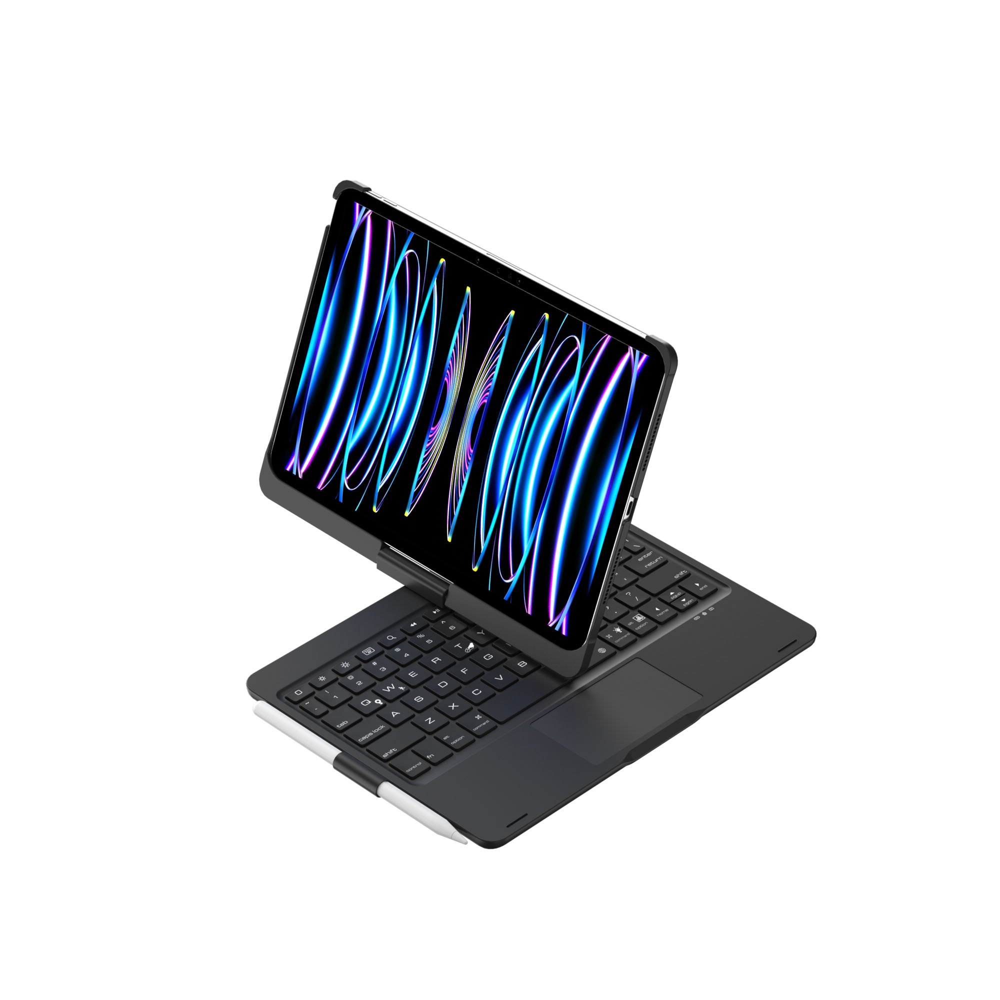 Smart Rotating Trackpad Keyboard Wireless Backlight Tablet Keyboard Case For 2024 M4 iPadPro 11 inch