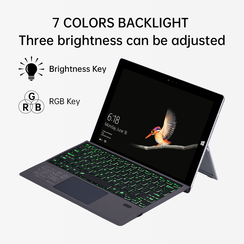 Multi-functional touch pad 12.3 Inch Wireless Smart Keyboard Cover For Surface Pro 3/4/5/6/7/8 Magic Keyboard