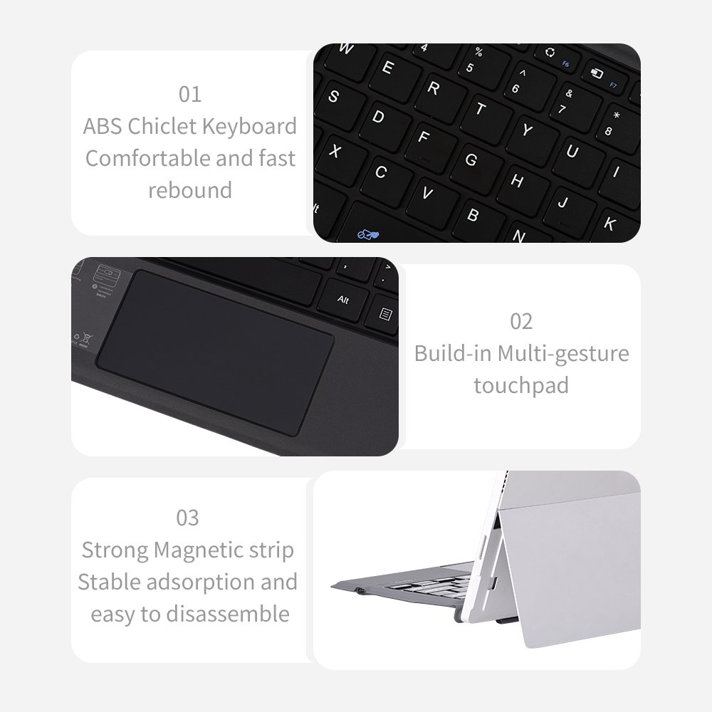 Multi-functional touch pad 12.3 Inch Wireless Smart Keyboard Cover For Surface Pro 3/4/5/6/7/8 Magic Keyboard