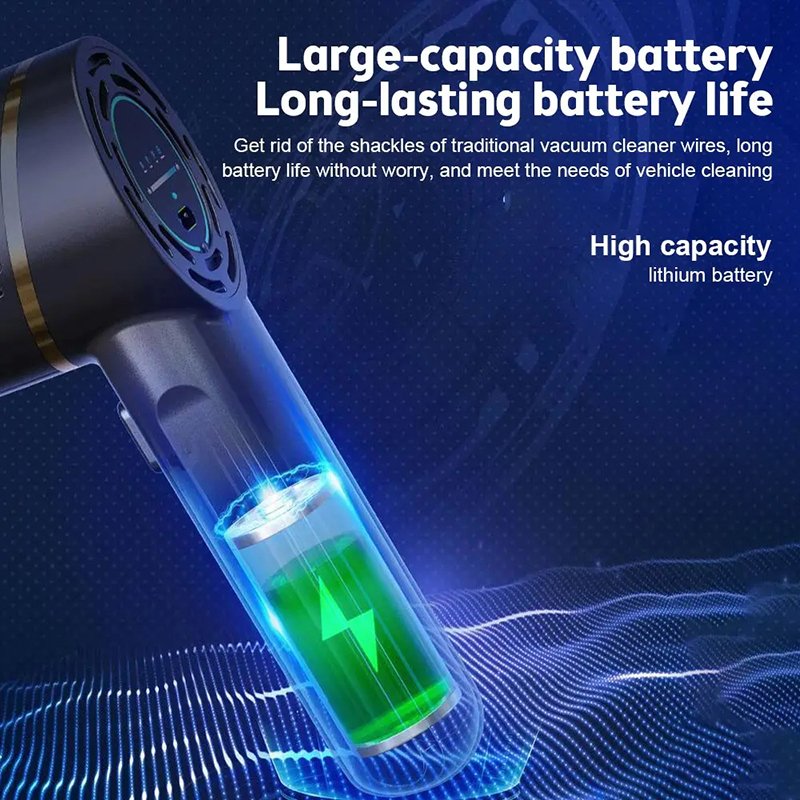 2 In 1 Mini Portable USB Rechargeable Strong Suction Wireless Electric Handheld Vacuum Cleaner For Car Home Office Wet And Dry