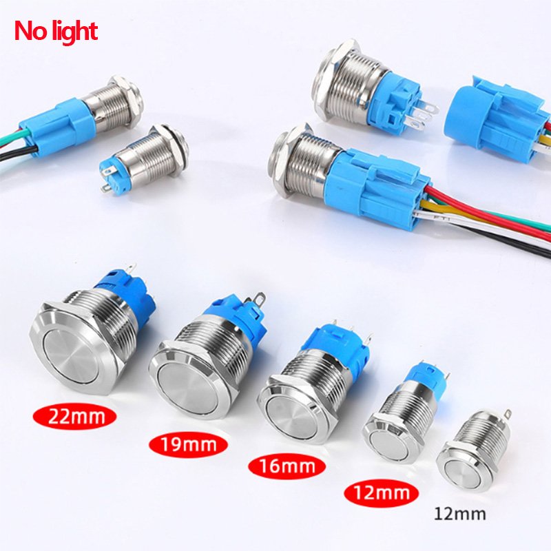 12/16/19/22mm Metal Button switch Momentary Latching Power switch Start Stop LED Light 3V 12V 24V 220V