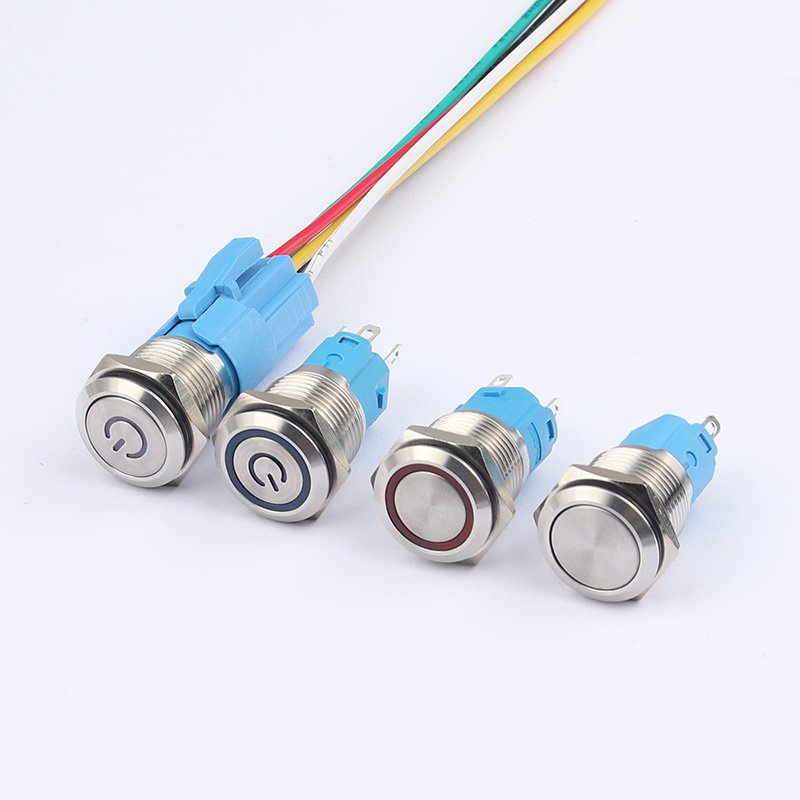 12/16/19/22mm Metal Button switch Momentary Latching Power switch Start Stop LED Light 3V 12V 24V 220V