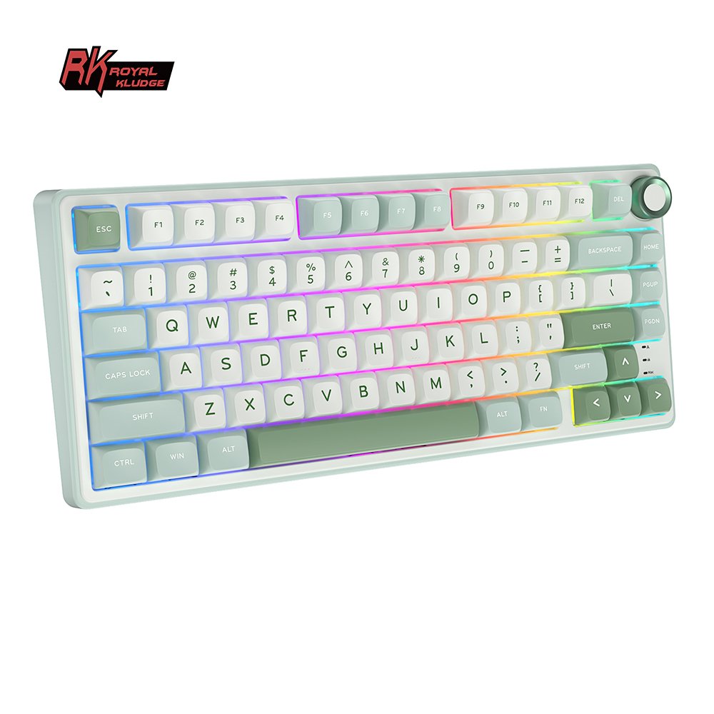 R75 RK ROYAL KLUDGE SkyCyan Gasket Wired Mechanical Keyboard 75% DIY Hotswap Keyboard PBT Colorblock Keycap Keyboard