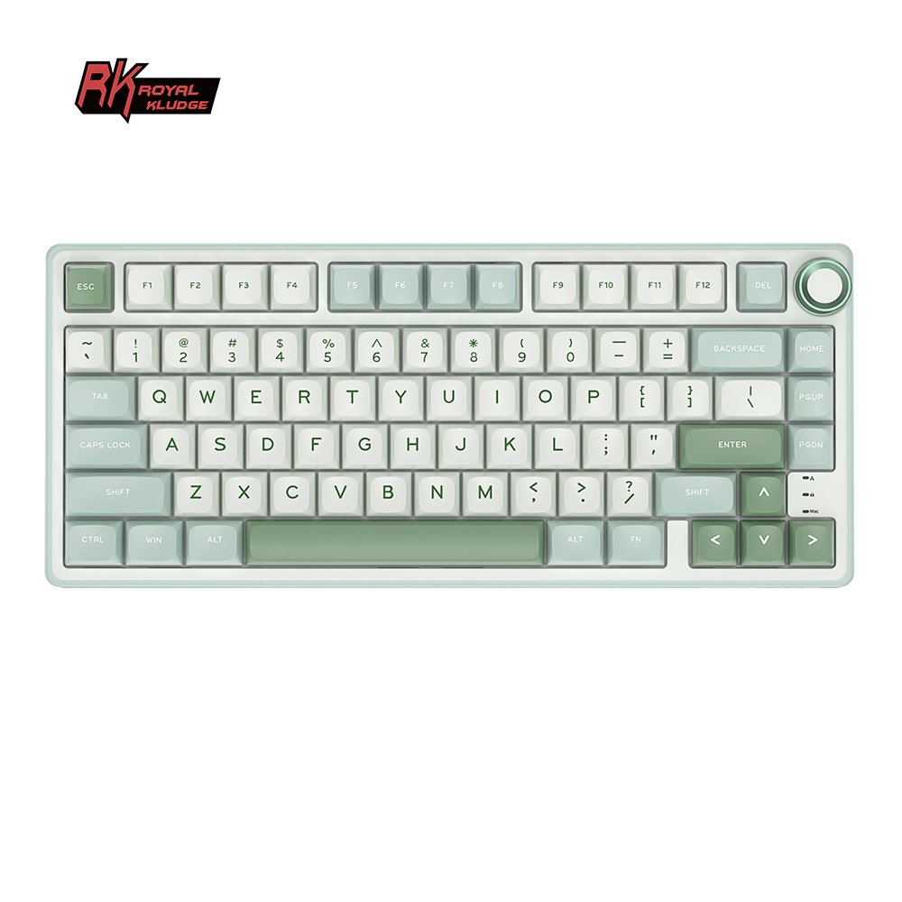 R75 RK ROYAL KLUDGE SkyCyan Gasket Wired Mechanical Keyboard 75% DIY Hotswap Keyboard PBT Colorblock Keycap Keyboard
